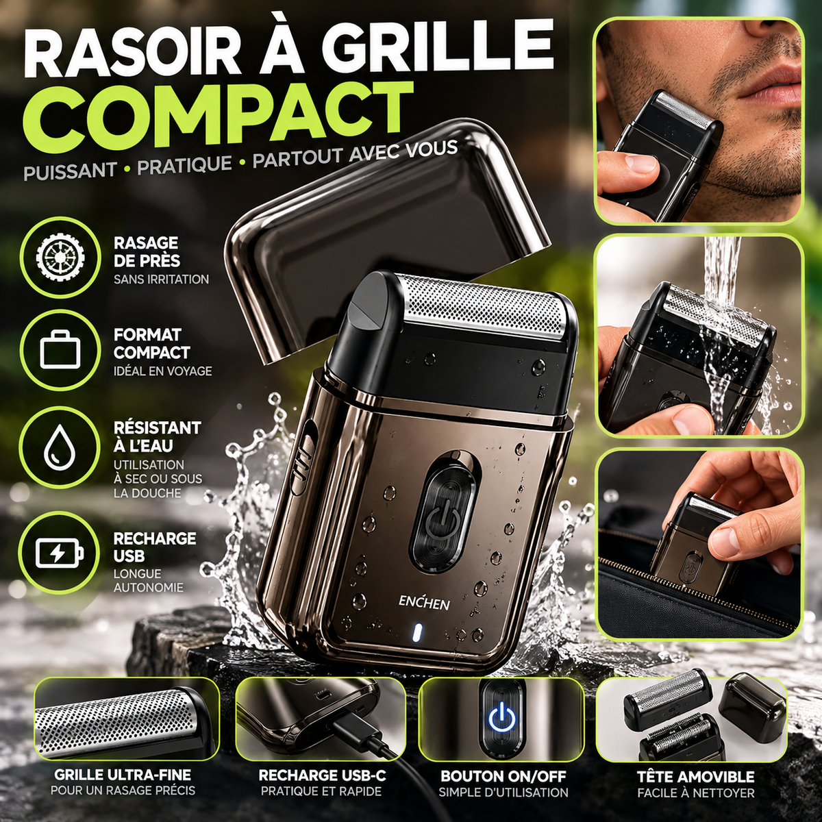 Rasoir à grille compact