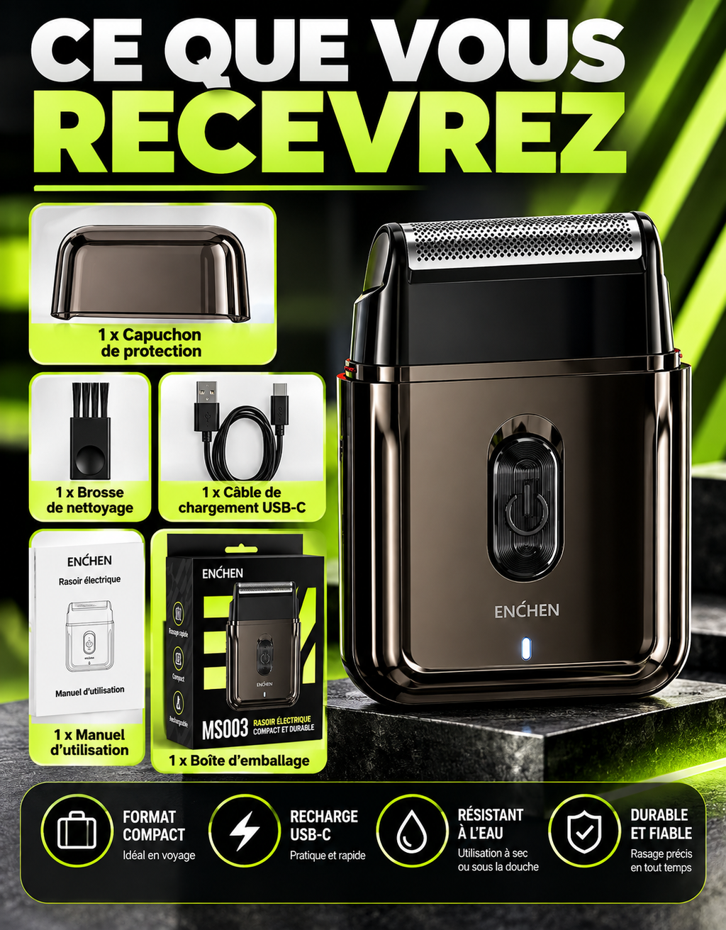 Rasoir à grille compact
