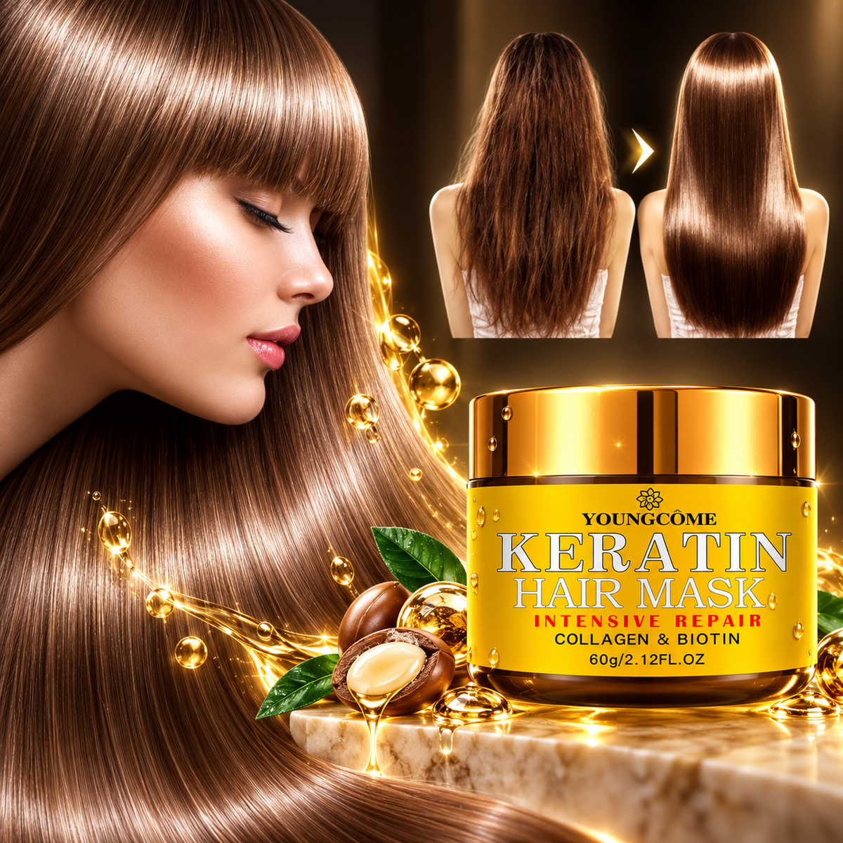 Huile essentielle nourrissante pour cheveux
