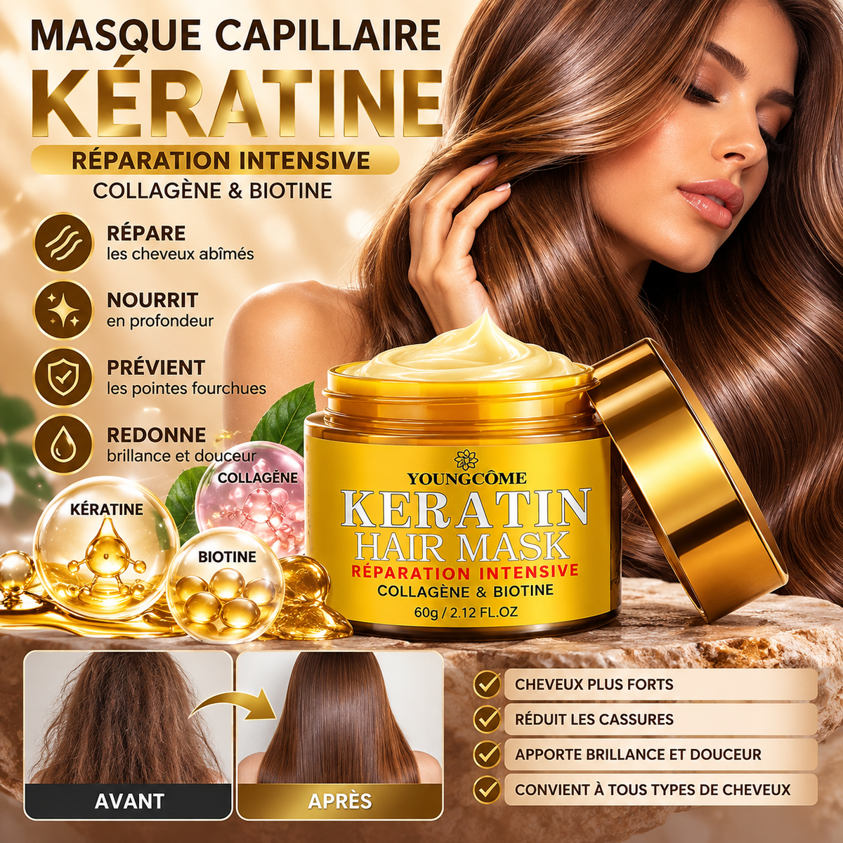Huile essentielle nourrissante pour cheveux