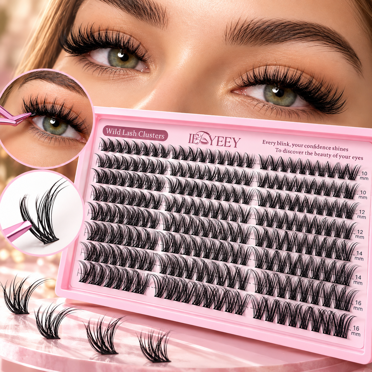 Lot de 300 bouquets de faux cils effet plume