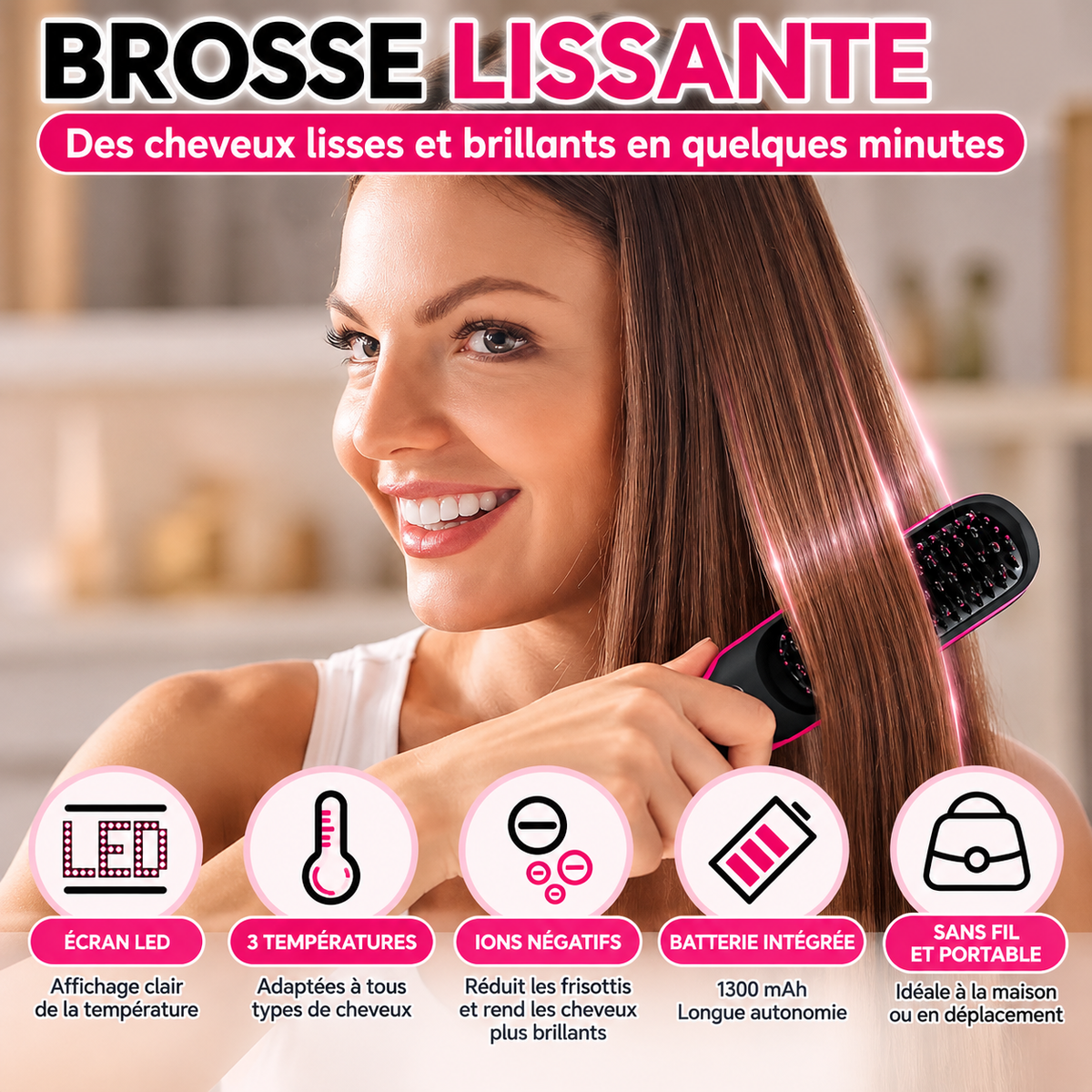 Peigne de coiffage portable